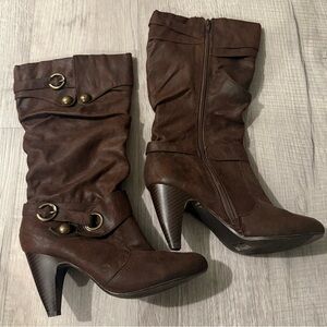 Brown Women's Heeled Boots